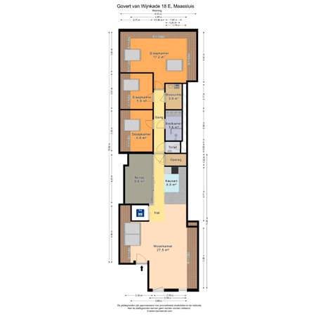 Floorplan - Govert Van Wijnkade 18E, 3144 EE Maassluis