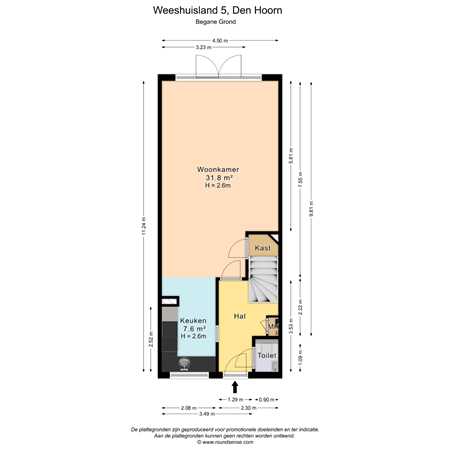 Floorplan - Weeshuisland 5, 2635 MS Den Hoorn