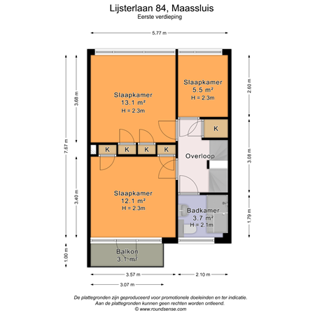 Floorplan - Lijsterlaan 84, 3145 VK Maassluis