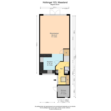 Floorplan - Hofsingel 123, 3155 AL Maasland