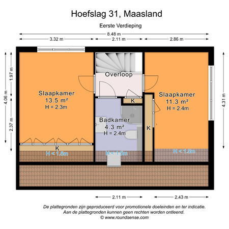 Floorplan - Hoefslag 31, 3155 BZ Maasland