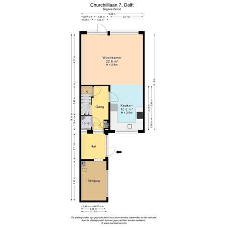 Floorplan - Churchilllaan 7, 2625 GS Delft