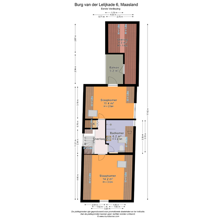 Floorplan - Burg van der Lelijkade 6, 3155 AB Maasland