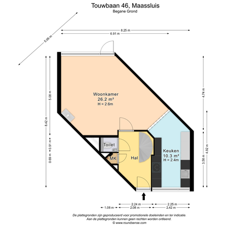 Floorplan - Touwbaan 46, 3142 BV Maassluis
