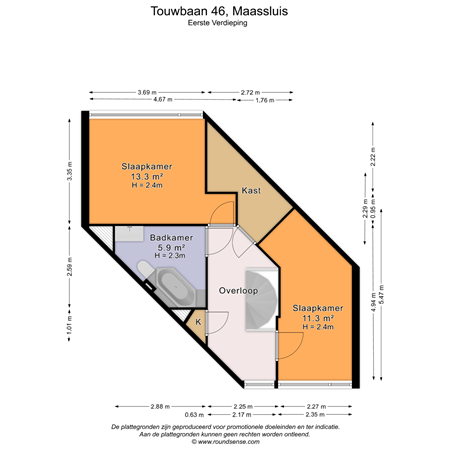 Floorplan - Touwbaan 46, 3142 BV Maassluis