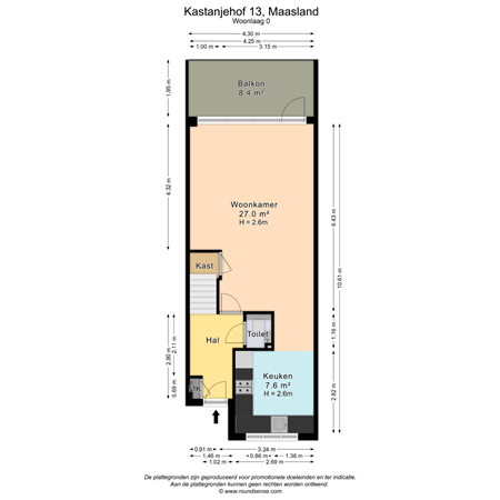 Floorplan - Kastanjehof 13, 3155 SN Maasland