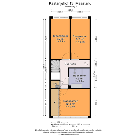 Floorplan - Kastanjehof 13, 3155 SN Maasland