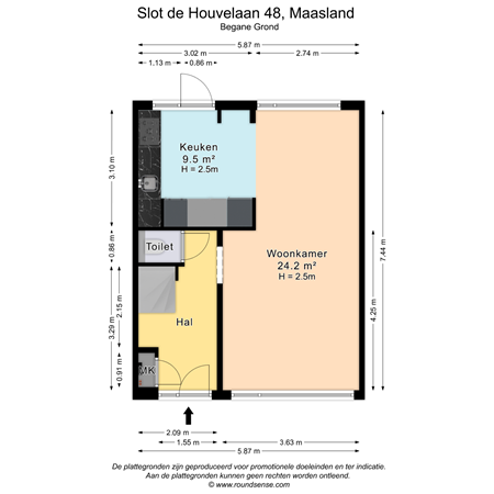 Floorplan - Slot de Houvelaan 48, 3155 VT Maasland