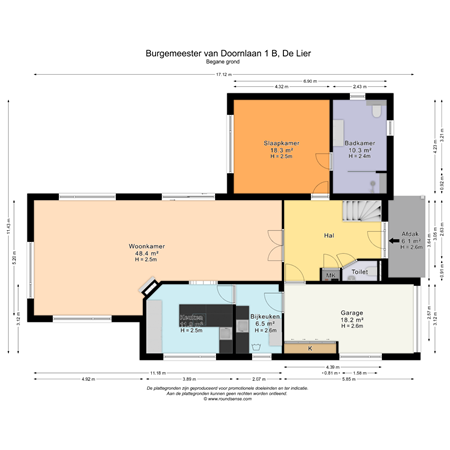 Floorplan - Burgemeester van Doornlaan 1B, 2678 KA De Lier