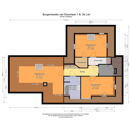 Floorplan - Burgemeester van Doornlaan 1B, 2678 KA De Lier