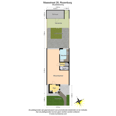 Floorplan - Maasstraat 28, 3181 EJ Rozenburg
