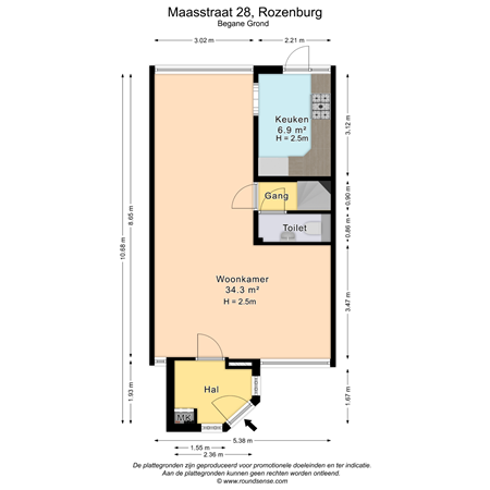 Floorplan - Maasstraat 28, 3181 EJ Rozenburg