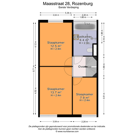 Floorplan - Maasstraat 28, 3181 EJ Rozenburg