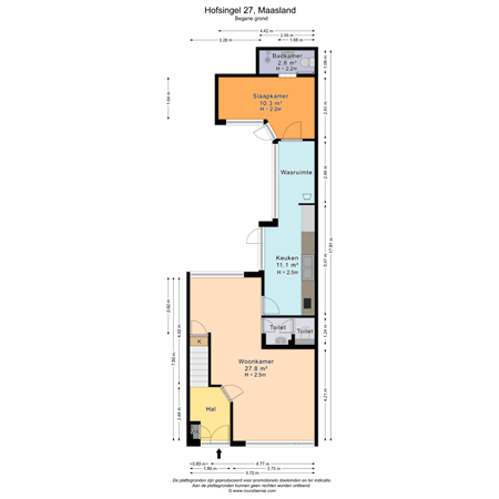Floorplan - Hofsingel 27, 3155 AL Maasland