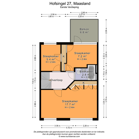 Floorplan - Hofsingel 27, 3155 AL Maasland