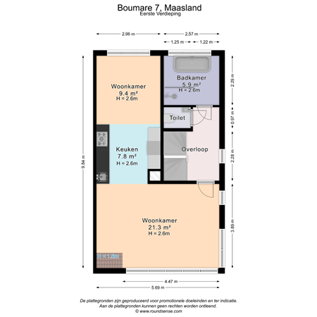 Floorplan - Boumare 7, 3155 PB Maasland