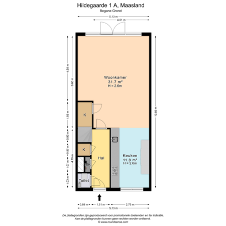 Floorplan - Hildegaarde 1A, 3155 VC Maasland
