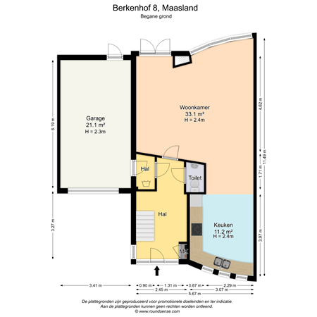 Floorplan - Berkenhof 8, 3155 ER Maasland