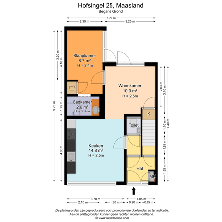 Floorplan - Hofsingel 25, 3155 AL Maasland