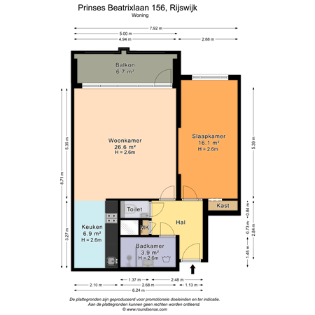 Floorplan - Prinses Beatrixlaan 156, 2286 LE Rijswijk