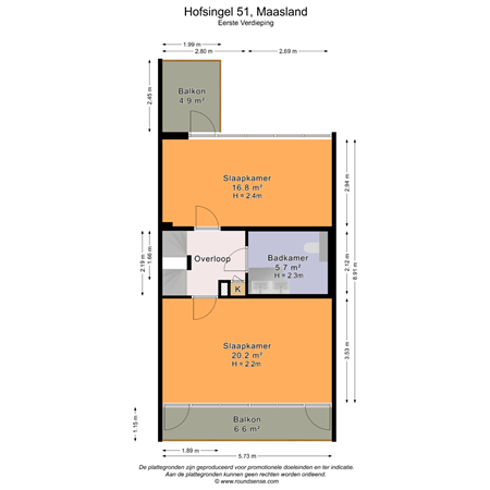 Floorplan - Hofsingel 51, 3155 AL Maasland