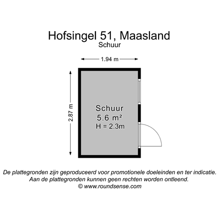 Floorplan - Hofsingel 51, 3155 AL Maasland