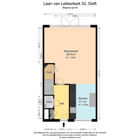Floorplan - Laan Van Lekkerkerk 52, 2614 MN Delft