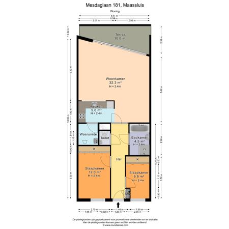 Floorplan - Mesdaglaan 181, 3141 HE Maassluis