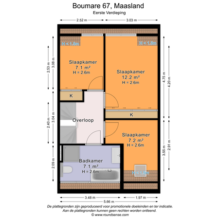 Floorplan - Boumare 67, 3155 PB Maasland