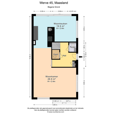 Floorplan - Werve 45, 3155 GL Maasland