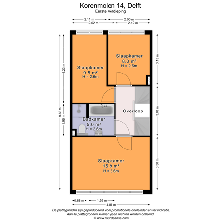 Floorplan - Korenmolen 14, 2614 LV Delft