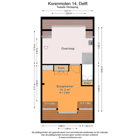 Floorplan - Korenmolen 14, 2614 LV Delft