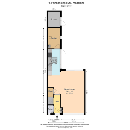 Floorplan - 's-Prinsensingel 26, 3155 VL Maasland
