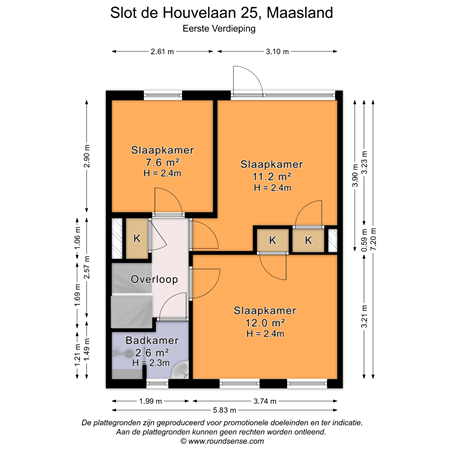 Floorplan - Slot de Houvelaan 25, 3155 VR Maasland