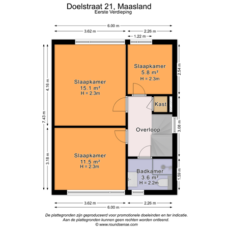 Floorplan - Doelstraat 21, 3155 AG Maasland