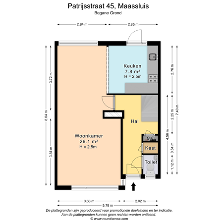 Floorplan - Patrijsstraat 45, 3145 CN Maassluis