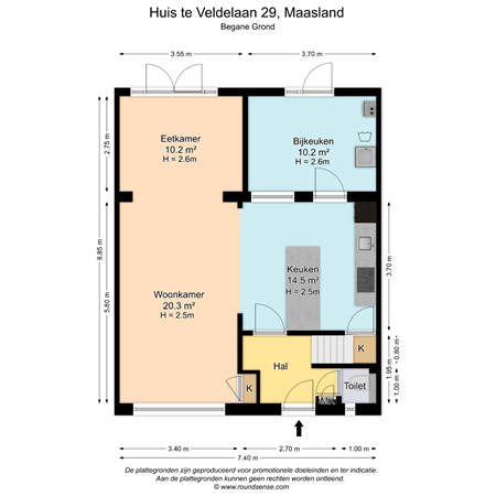 Floorplan - Huis te Veldelaan 29, 3155 SB Maasland