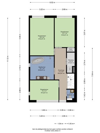 Floorplan - Huis te Veldelaan 65, 3155 SC Maasland