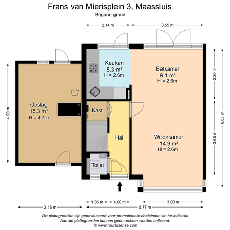 Floorplan - Frans Van Mierisplein 3, 3141 GC Maassluis