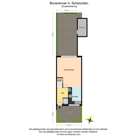Floorplan - Bovenkruier 4, 2636 JD Schipluiden