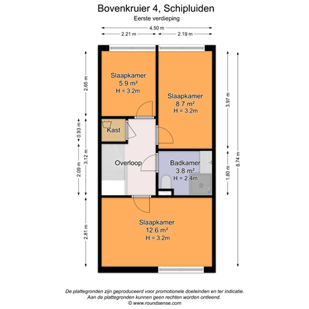 Floorplan - Bovenkruier 4, 2636 JD Schipluiden