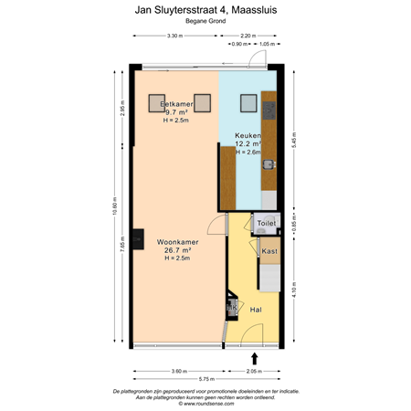 Floorplan - Jan Sluytersstraat 4, 3141 KH Maassluis