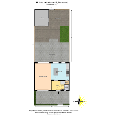 Floorplan - Huis te Veldelaan 49, 3155 SC Maasland
