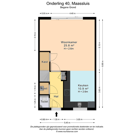 Floorplan - Onderling 40, 3147 PJ Maassluis