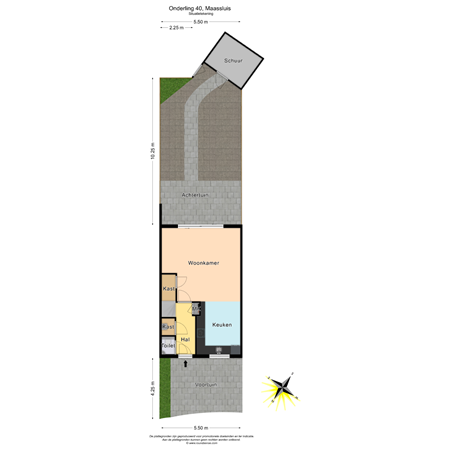 Floorplan - Onderling 40, 3147 PJ Maassluis