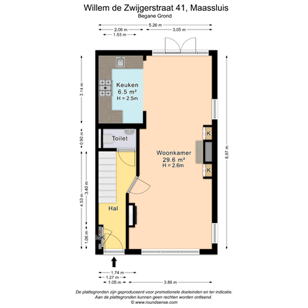 Floorplan - Willem de Zwijgerstraat 41, 3143 LP Maassluis