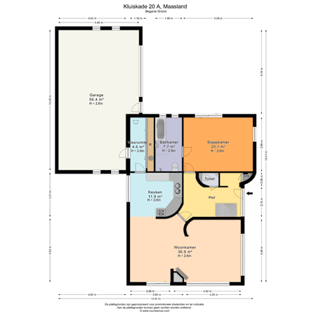 Floorplan - Kluiskade 20A, 3155 BH Maasland
