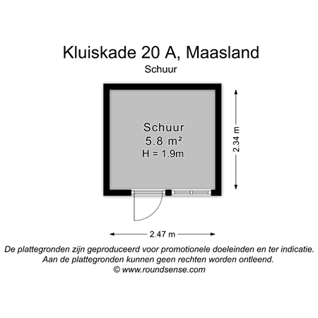 Floorplan - Kluiskade 20A, 3155 BH Maasland