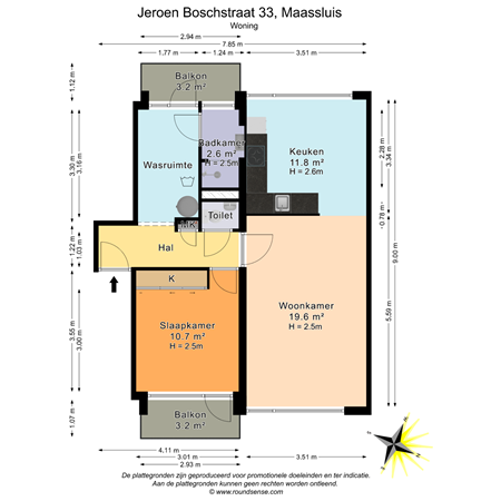 Floorplan - Jeroen Boschstraat 33, 3141 XJ Maassluis