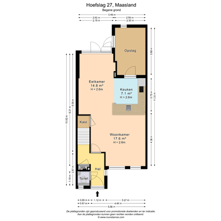 Floorplan - Hoefslag 27, 3155 BZ Maasland